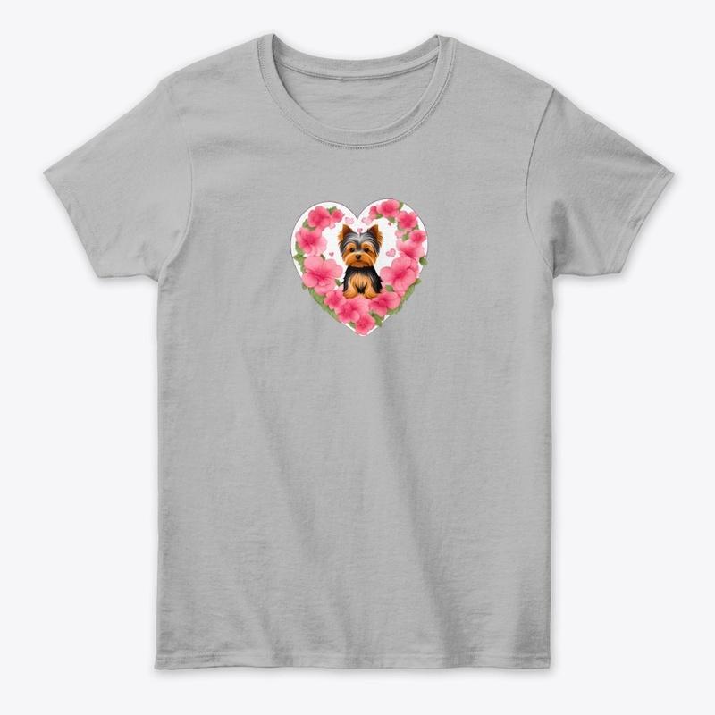 Yorkie with hearts